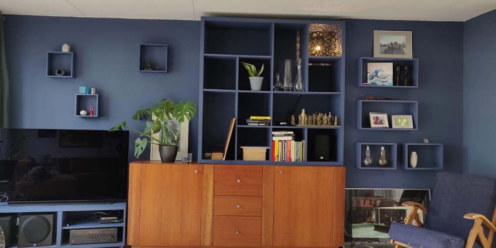 blauw interieur