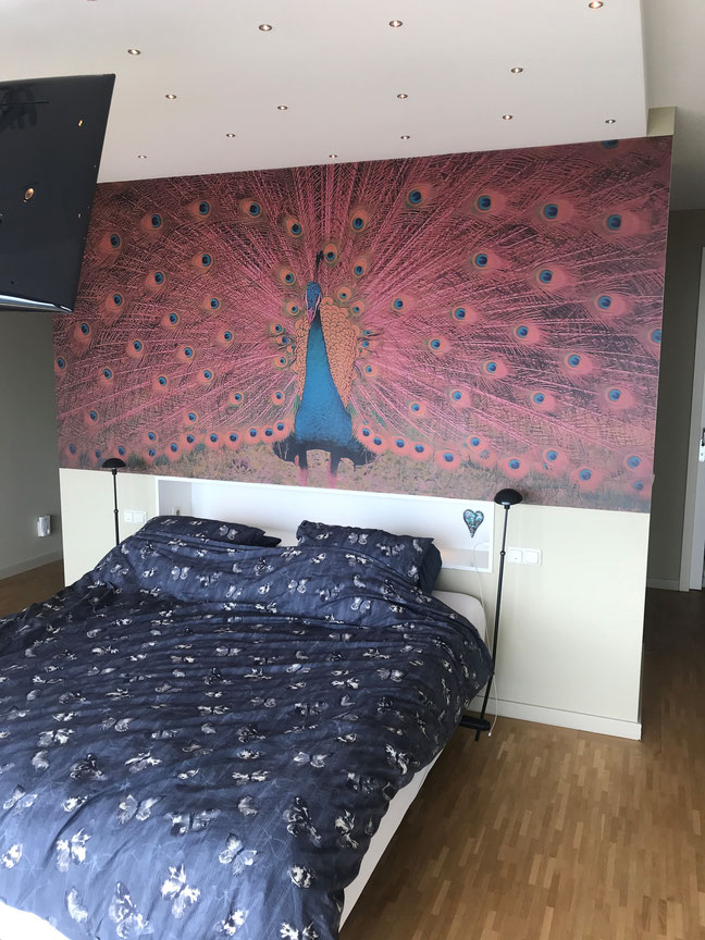 slaapkamer pauwdecoratie